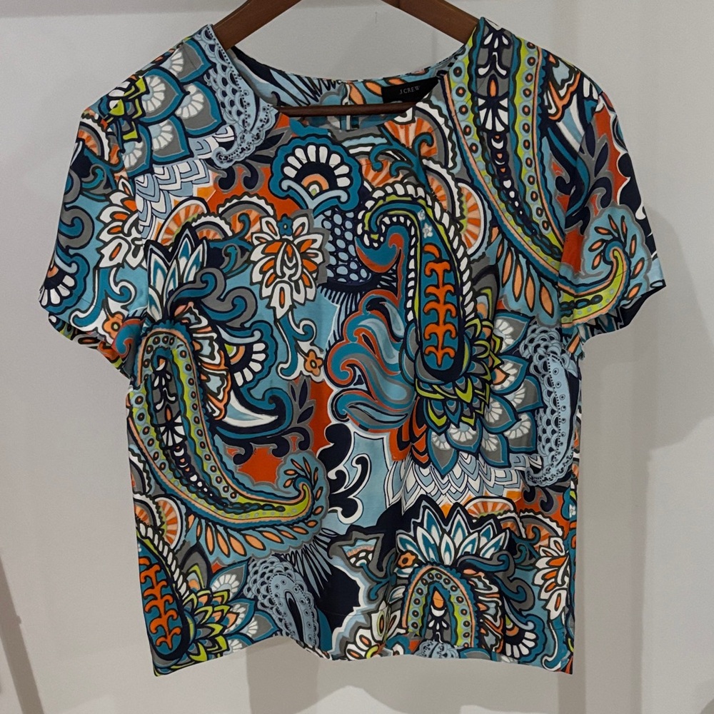 J. Crew Multicolor Paisley Blouse